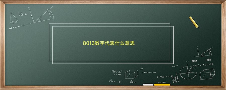 8013数字代表什么意思